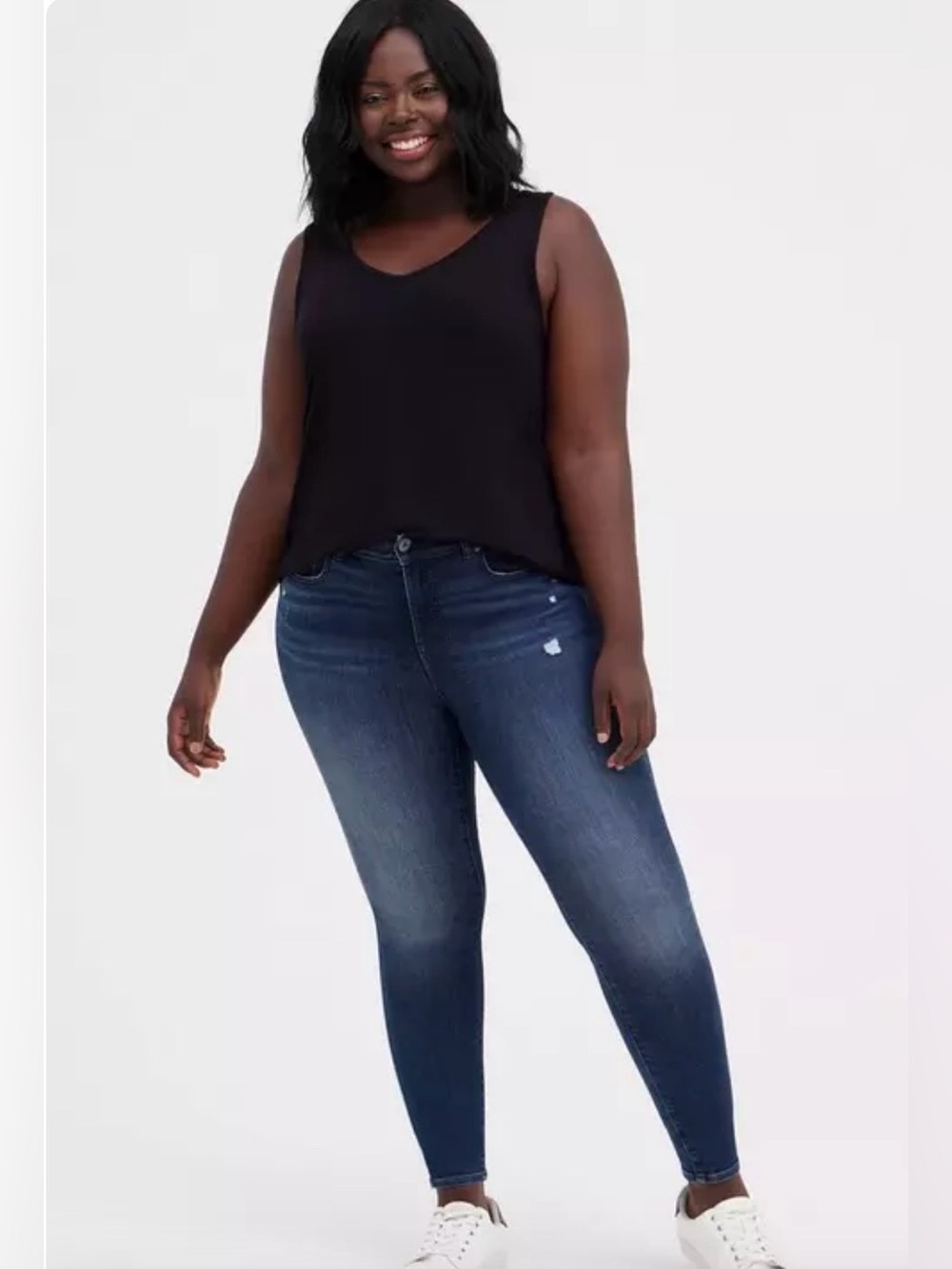 Torrid Black Super Soft Knit V-neck Tank - Picture 6 of 6
